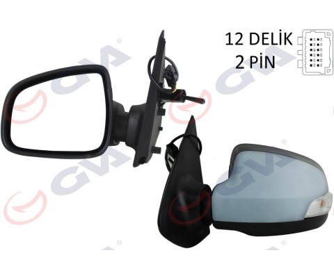 DIŞ DİKİZ AYNASI SOL SYMBOL-SANDERO 13 1 MEKANİK SİNYALLİ ASTARLI KONVEKS 2 FİŞ VM-6129PL