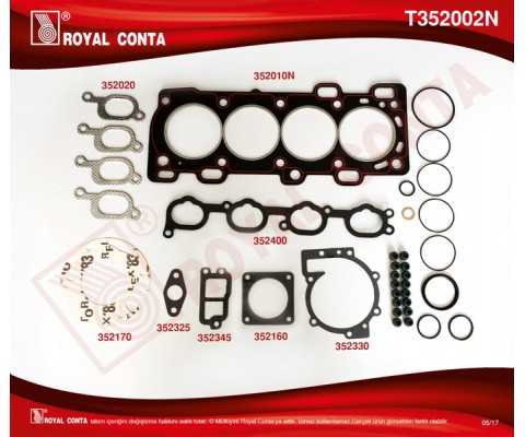 ÜST TAKIM CONTA SETİ RENAULT LAGUNA I 95 01 SAFRANE II 96 01 2.0 16V N7Q VOLVO S40 95 98 V40 95 04 1.8 2.0 2.0T SKT SÜBAP LASTİKLİ