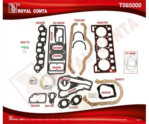 MOTOR TAKIM CONTA SKT KEÇELİ SUBP.LAST R9 BROADWAY-R19 1.4 KARBÜRATÖRLÜ