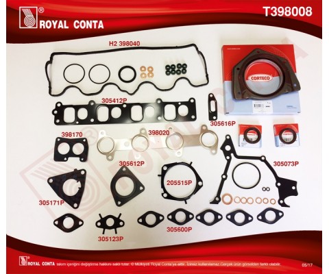 MOTOR TAKIM CONTA KEÇELİ S LASTİKLİ DOBLO-PUNTO 1.9 JTD 182.B9.000- 188.A2.000 MOTOR SKC SİZ