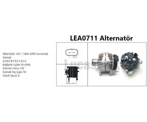 ALTERNATOR 12//140/A FABIA RAPID OCTAVIA GOLV V VI VII JETTA PASSAT POLO IBIZA TOLEDO