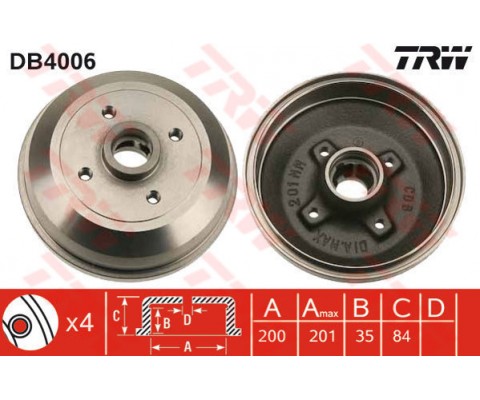 ARKA FREN KAMPANASI CORSA A 83-92 -CORSA B-TIGRA A 93-02 ABS SİZ