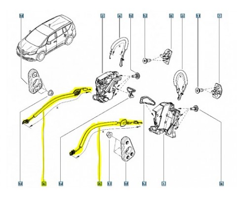 KAPI İÇ AÇMA TELİ KISA ARKA SAĞ-SOL MEGANE IV-MEGANE IV SEDAN-ESPACE V