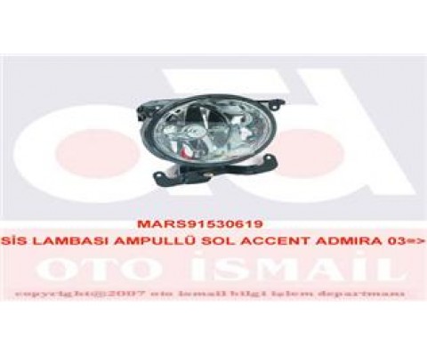 SİS LAMBASI AMPULLÜ SOL ACCENT ADMIRA 03