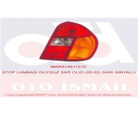 STOP LAMBASI DUYSUZ SAĞ CLIO 00-03 SARI SİNYALLİ