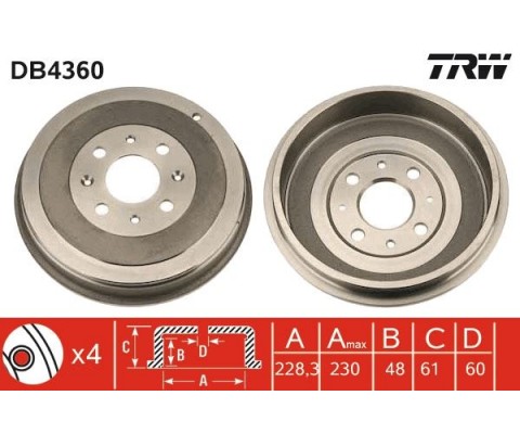 ARKA KAMPANA CORSA D 07 CORSA E 14 ADAM 13 PUNTO-GRANDE PUNTO 05 274x228x61x48x4DL 14 İNÇ 51901444-51901443-55703043