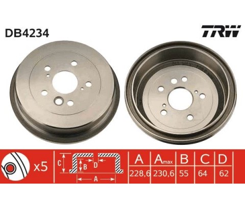 FREN KAMPANASI ARKA RAV 4 I 2.0 16V/CABRIO 2.0 16V 94-00 RAV 4 II 1.8 VVTI/2.0 D-4D 4WD/2.0 VVTI 4WD