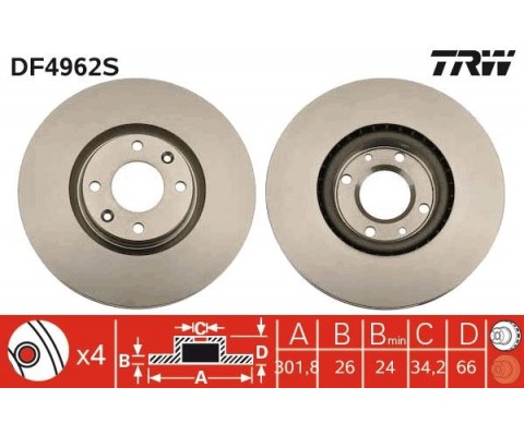 ÖN FREN AYNASI CORSA F e 19 MOKKA e 20 208 19 2008 19 308 07 3008 09 5008 09 C4 20 DS5 15 DS3 18 302x34x4DL HAVALI