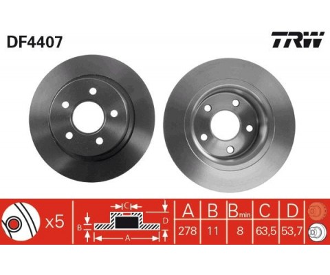 ARKA FREN DISK AYNASI CONNECT 1.8TDCI 02 13 ABS LI