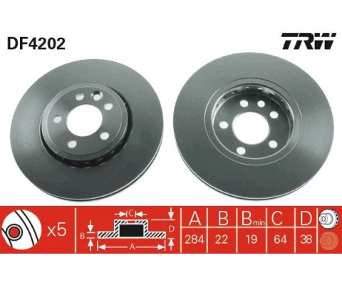 ÖN FREN AYNASI ROVER 75 2.0 CDT-1.8-2.5 V6 99 284x22x5DLxHAVALI