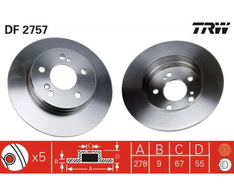 FREN DISKI ARKA MERCEDES W202 W203 CL203 W210 C208 W124