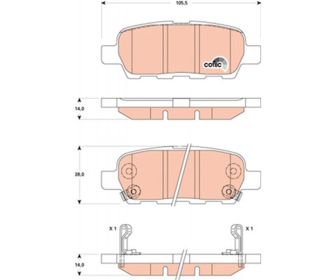 ARKA FREN BALATASI NISSAN QASHQAI J10 07 13 X-TRAIL 07 13 JUKE 10 RENAULT KOLEOS 08