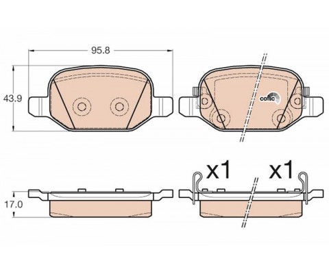 ARKA FREN BALATASI FIAT 500L 12 0.9 1.3DMTJ 1.4 1.6D MTJ