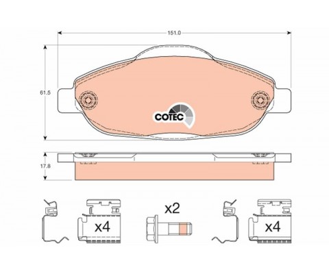 ÖN BALATA P308 1.4 1.6 HDİ 2.0 HDİ 07 P308 SW 07 P308 CC 1.6 HDİ 09 P3008 13 1.6 HDI-VTI