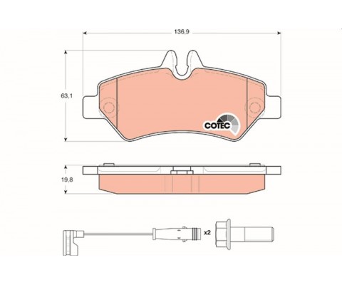 FREN BALATASI ARKA MERCEDES SPRINTER B906 06 . VW CRAFTER 30-35-50 TEK TEKER