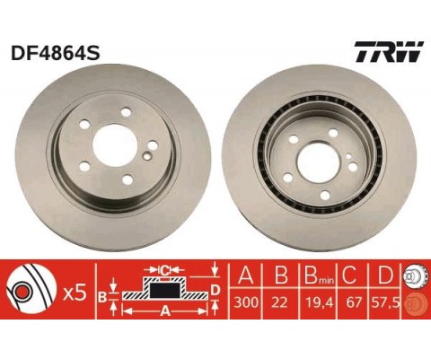 FREN DISKI ARKA MERCEDES W204 S204 C207 A207