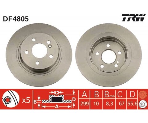 FREN DISKI ARKA MERCEDES W204 S204 C204 C207 A207