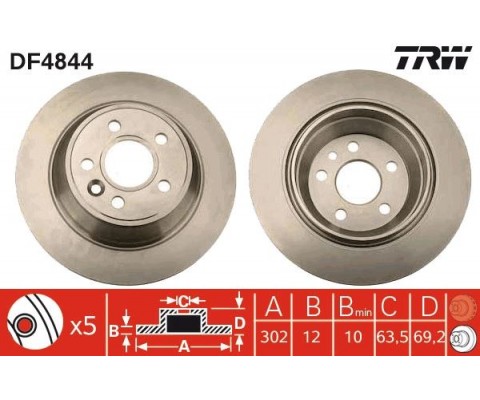 ARKA FREN DISK AYNASI VOLVO V70 III 07 D4 13 S80 II 2.0 3.2 /2.0TDI 08 XC70 06