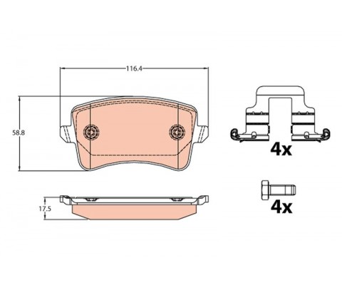 DİSK FREN BALATASI ARKA A4 2007-2015-A4 ALLROAD 2009 A5 2007 Q5 2008