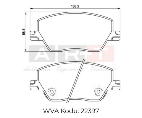 ON BALATA FIAT EGEA 16 1.0 1.3 MTJ 1.4 1.6 1.6D K:19 mm G:133 mm Y:58.5 mm KÜÇÜK TİP