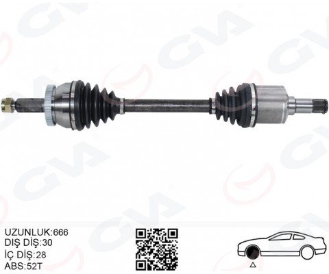 KOMPLE AKS ÖN SOL ABSLI HYUNDAI SANTA FE CM 2.2 CRDI A-T 06-12