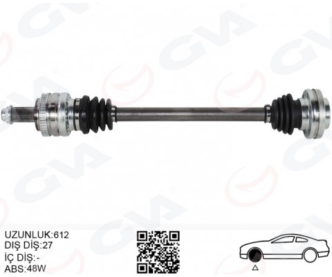 KOMPLE AKS ARKA SOL BMW E81 E82 E87 E90 E91 E92 E93 612MM OTOM. SANZ.