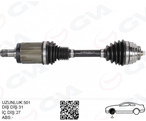 KOMPLE AKS ÖN SOL BMW X1 E84 09 15 501MM