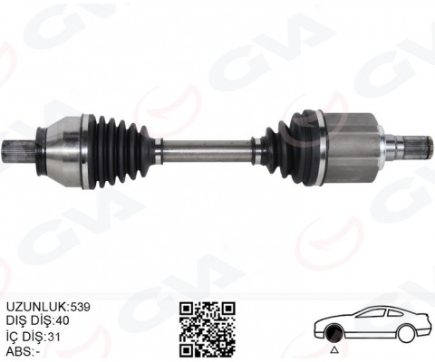 KOMPLE AKS ÖN SOL FREELANDER 2 L359 2.2 TD4 06 14 539MM DİŞ 40 DİFERANSİYEL DİŞ 31