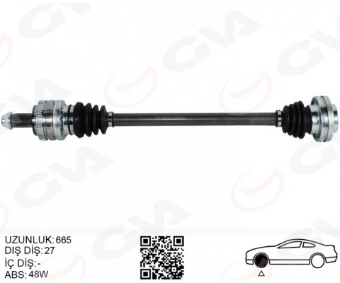 KOMPLE AKS ARKA SAĞ BMW E81 E82 E87 E90 E91 E92 E93 665MM OTOM. SANZ.