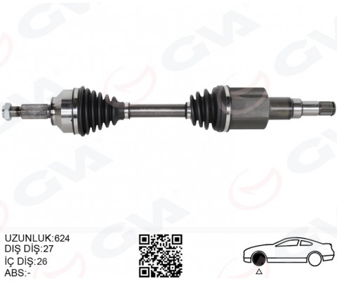 KOMPLE AKS ÖN SOL JAGUAR X-TYPE I X400 2.2 D 624MM