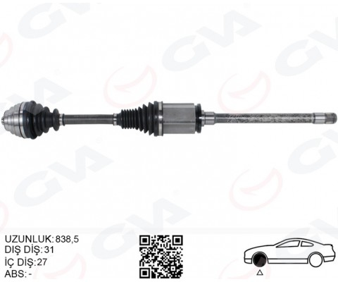 KOMPLE AKS ÖN SAĞ BMW F20 F22 F30 F32 F33 F34 F36 xDrıve 840MM