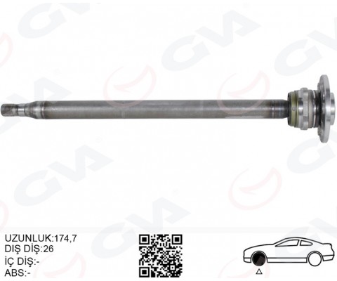 AKS MILI ARKA SOL INCE KISA 840mm MERCEDES SPRINTER B906 . VW CRAFTER 30-35-50 Z:26-29 PORYALI