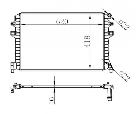 RADYATÖR BRAZİNG GOLF VII-A3-LEON-OCTAVIA 1.2-1.4-1.6 12 620x418x16