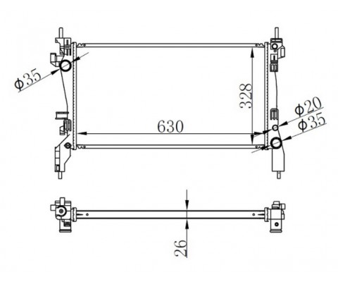 RADYATÖR BRAZİNG FIORINO 1.3 MTJ 08 BRAZİNG 630x318x22