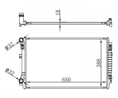 RADYATÖR BRAZİNG GOLF VII-A3 1.2-1.4-1.6TDİ 12 MEK 650x395x22
