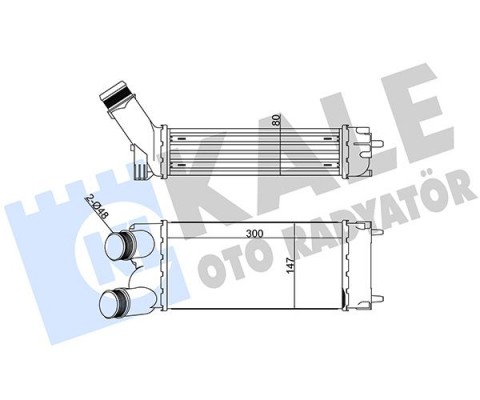 TURBO RADYATÖRÜ INTERCOOLER PARTNER 08 BERLINGO 08 1.6 HDI AL/PL/BRZ 300x147x76