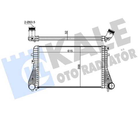 TURBO RADYATÖRÜ INTERCOOLER PASSAT-TIGUAN-SHARAN-ALHAMBRA 2.0TDI 08 615X398X32 AL-PL-BRZ