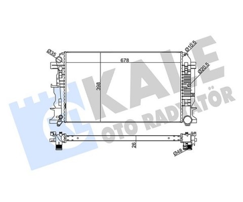 MOTOR SU RADYATORU MERCEDES SPRINTER B906 . VW CRAFTER 30-35-50 678X398X26