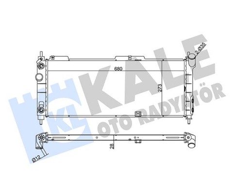 SU RADYATÖRÜ OPEL CORSA B-COMBO-TIGRA 1.2I 1.4I 1.6I 16V 93 AT AC BRAZING 680x273x28