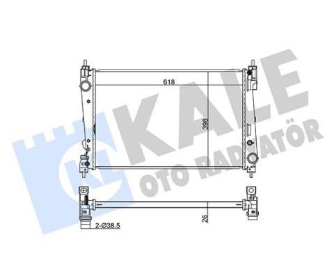 RADYATÖR CORSA D 05 PUNTO 05 BRAVO II 07 1.3 JTD-1.7CDTI MEK AC KLİMASIZ 620x395x27