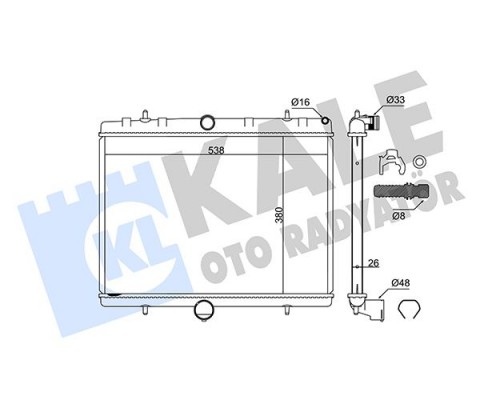 RADYATÖR EXPERT III-JUMPY III-SCUDO III 1.6HDI-2.0HDI-P807-C8 2.0HDI 16V 718x425x26 AL-PL-BRZ