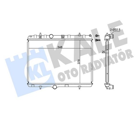 RADYATÖR C3 02 C2 03 207 07 1.4-1.6 16V-1.6HDI AC MEK AL/PL/BRZ 378x548x26