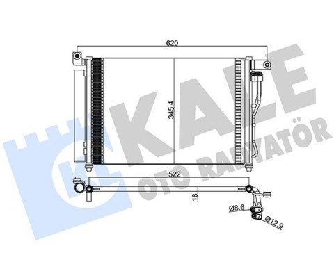 KLİMA KONDENSERİ ACCENT-ACCENT III ERA 06 AL/AL 580x350x18