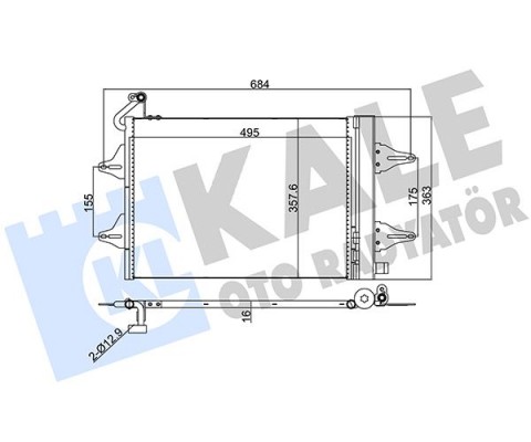 KLİMA KONDENSERİ POLO-FOX-CORDOBA-IBIZA-ROOMSTER-FABIA AL/AL 515x362x16