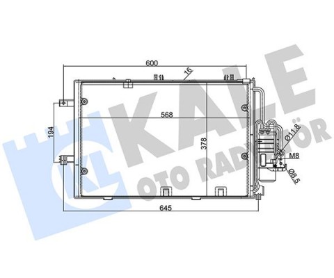 KLİMA KONDENSERİ COMBO-CORSA C-TIGRA AL/AL 588x381x16