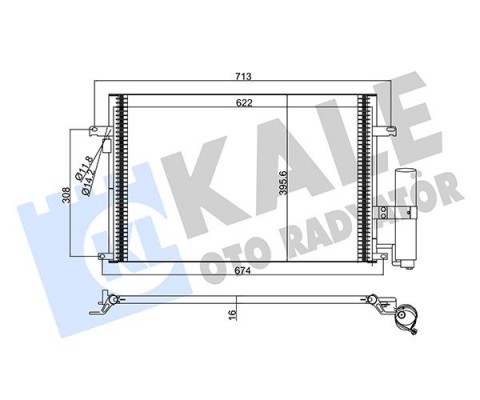 KLİMA KONDENSERİ CHEVROLET/DAEWOO LACETTI-NUBIRA AL/AL 622x407x16