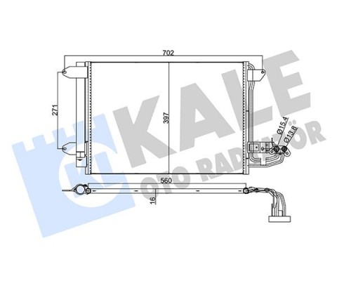 KLİMA KONDENSERİ A3-LEON-TOLEDO-OCTAVIA-CADDY III-GOLF V-VI-JETTA IV-TOURAN AL/AL 580x391x16