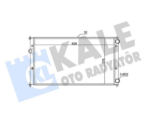 RADYATÖR CADDY II-POLO 95-01 CORDOBA 96-99 IBIZA II 1.9TD-SDI AC /- MEK 628x378x34 AL/PL/BRZ