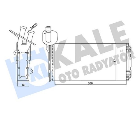 KALORİFER RADYATÖRÜ VW TRANSPORTER T4 1.9D-TD-2.0D-2.4D-2.5D-TD ARKA 306x157x42 AC /-