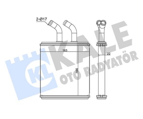 KALORİFER RADYATÖRÜ KIA RIO 1.3L A3E SOHC yumurta kasa 00-05 1.5L A5D DOHC yumurta kasa 00-05 - ALE MİNYUM